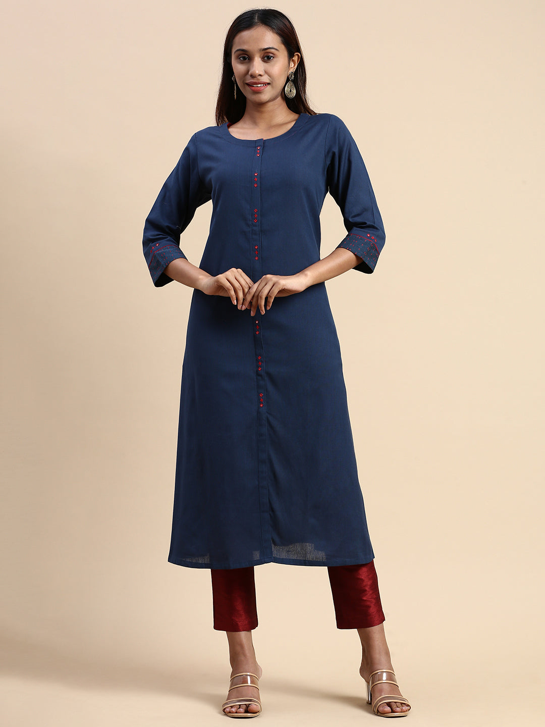 Ladies Nevi Blue Plain Kurtis at Rs.0/Piece in bijapur offer by Swaroop  Garment